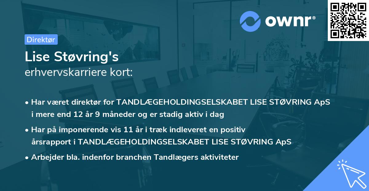 Lise Støvring's erhvervskarriere kort