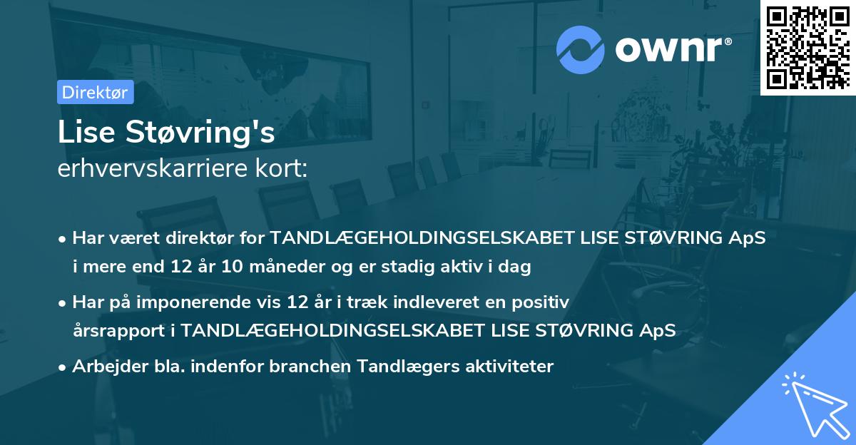 Lise Støvring's erhvervskarriere kort