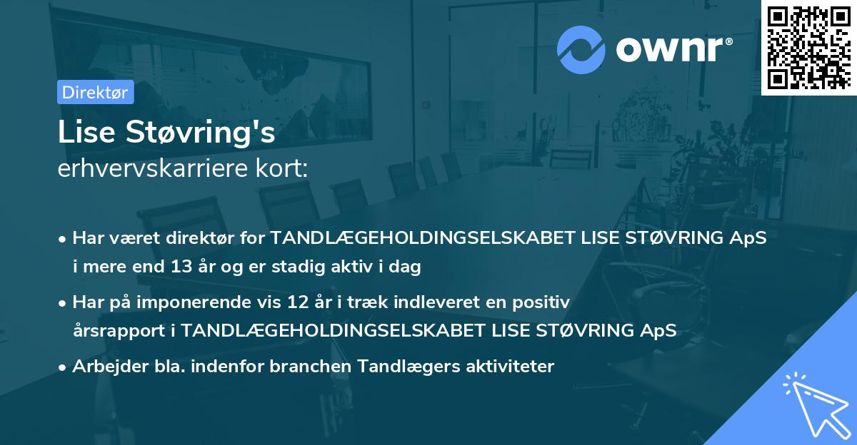 Lise Støvring's erhvervskarriere kort