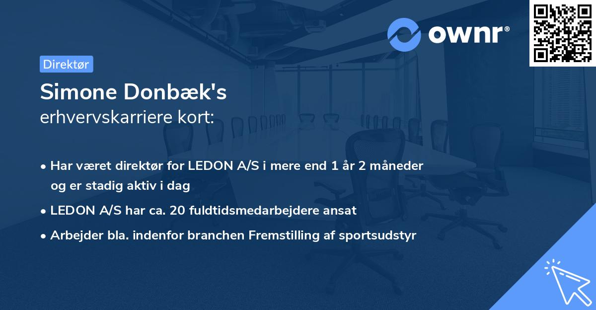Simone Donbæk's erhvervskarriere kort
