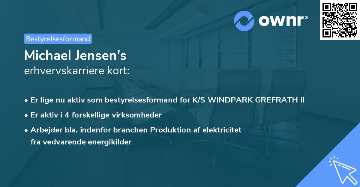 Michael Jensen's erhvervskarriere kort