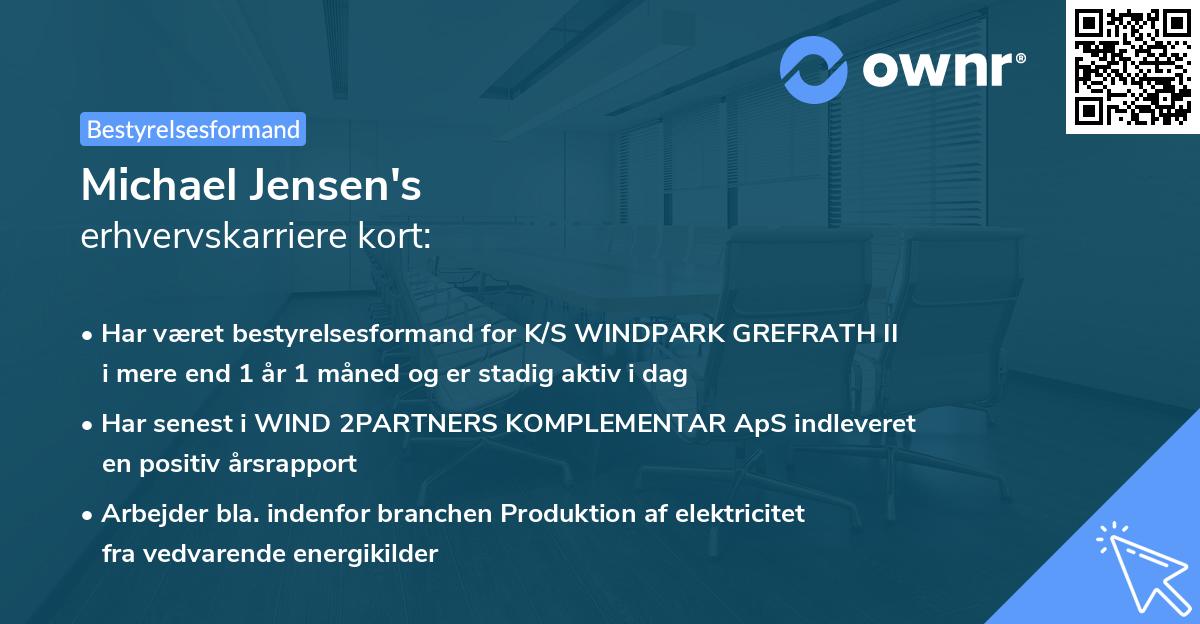 Michael Jensen's erhvervskarriere kort
