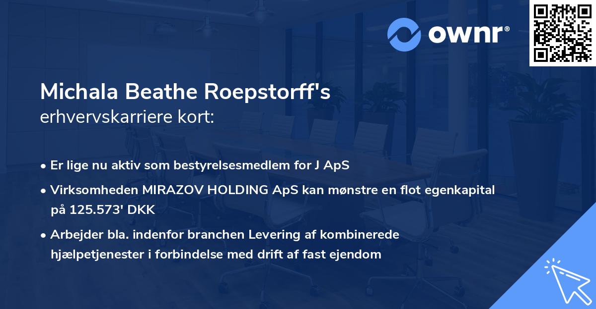 Michala Beathe Roepstorff's erhvervskarriere kort