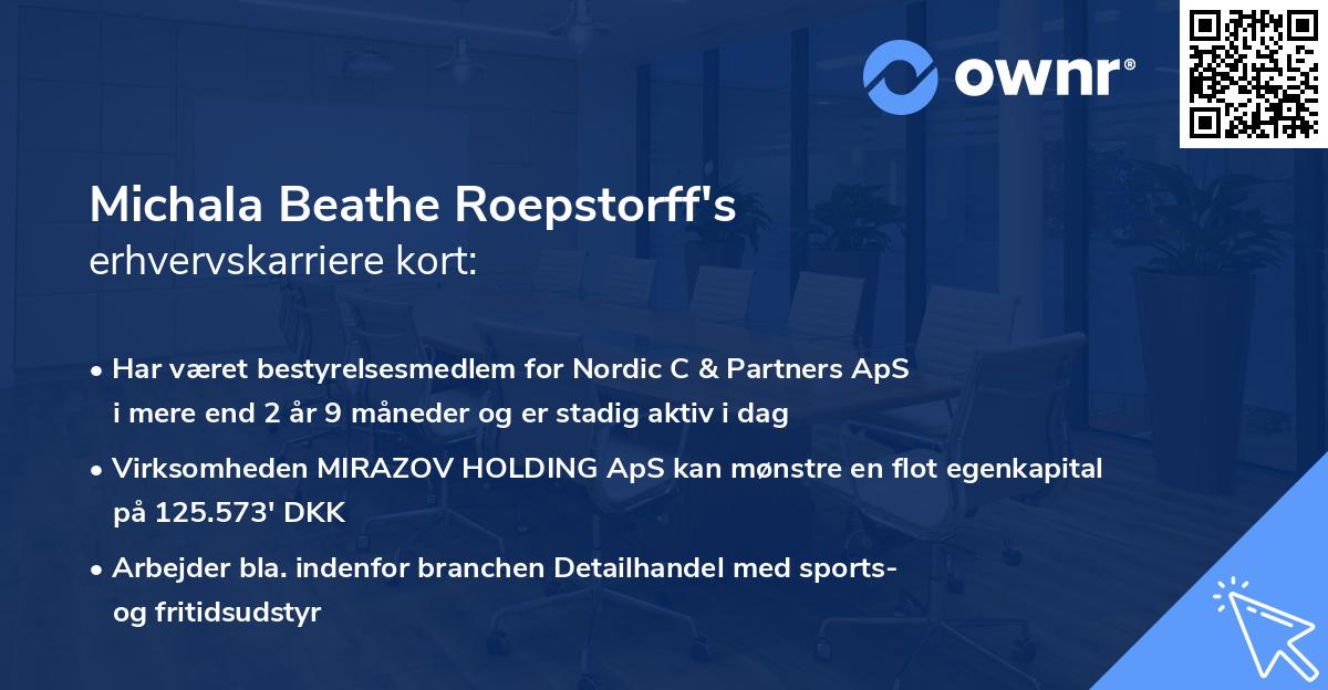 Michala Beathe Roepstorff's erhvervskarriere kort