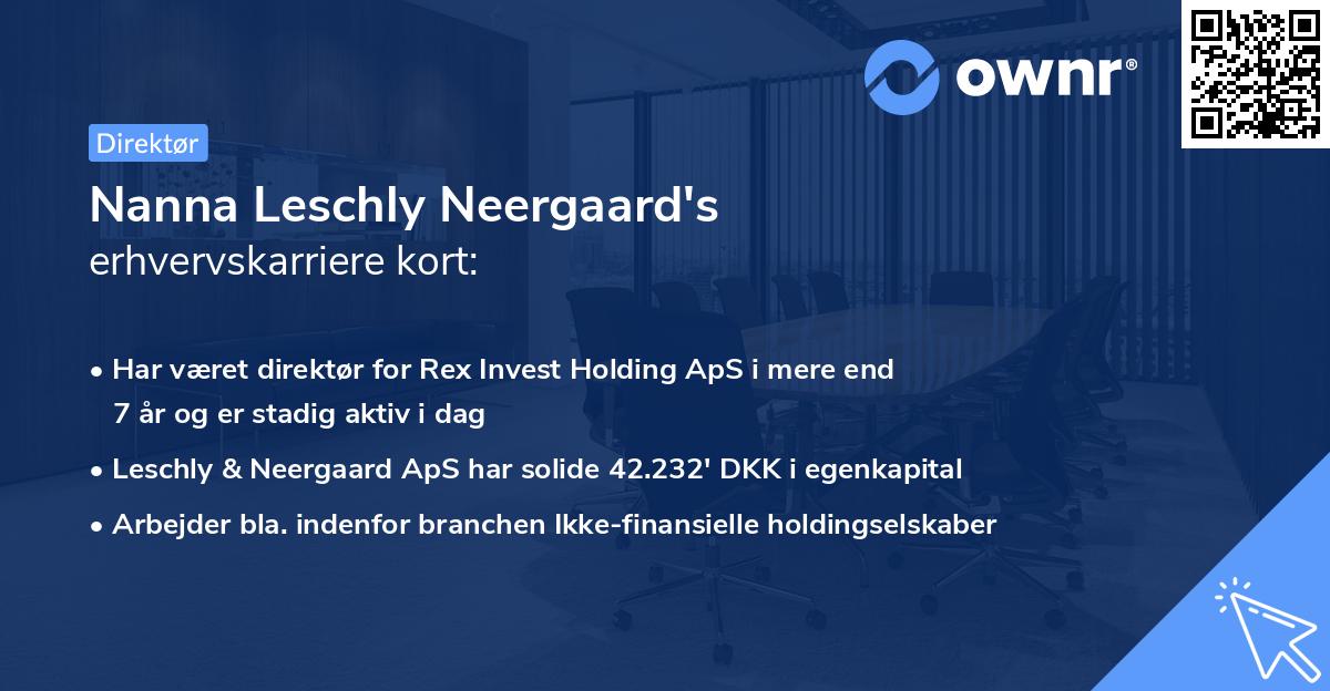 Nanna Leschly Neergaard's erhvervskarriere kort