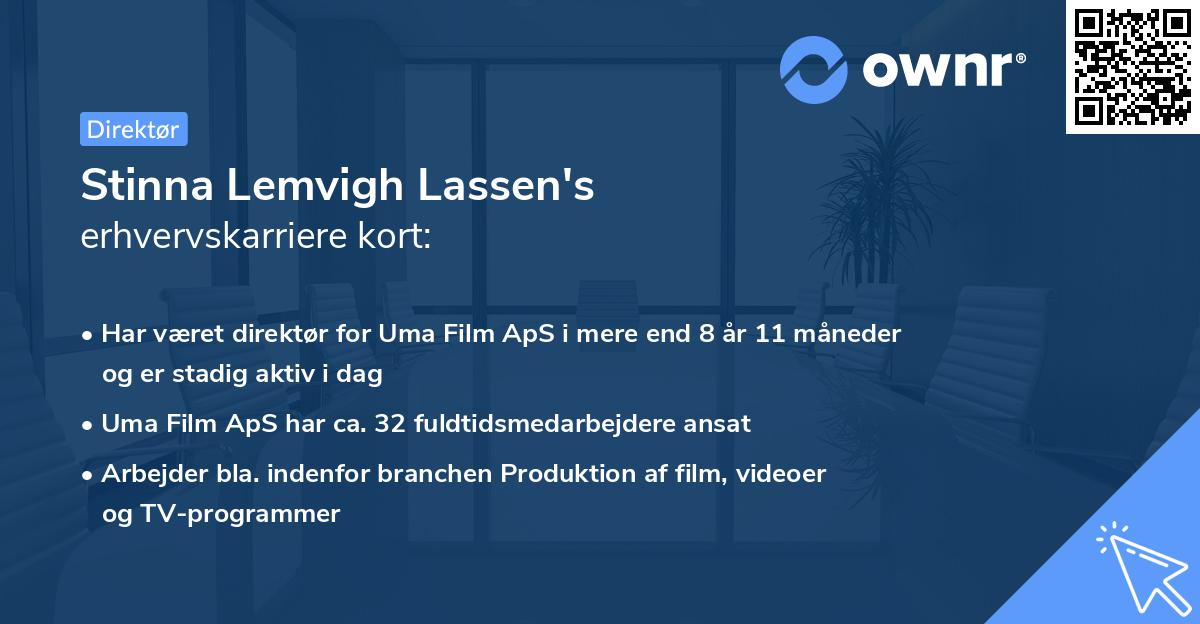 Stinna Lemvigh Lassen's erhvervskarriere kort