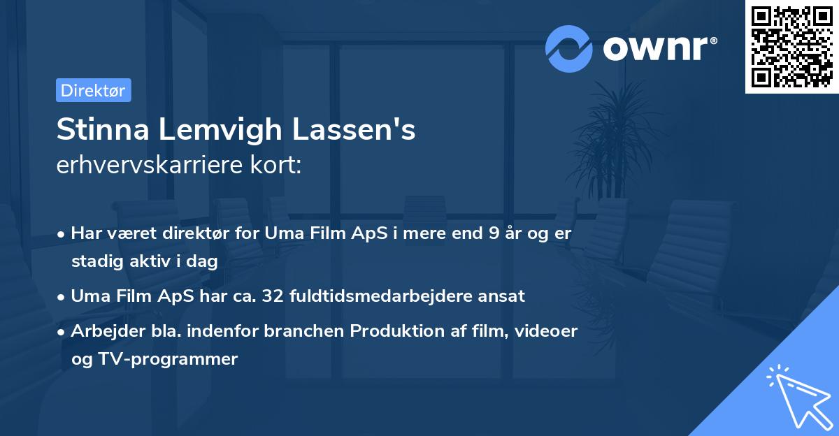 Stinna Lemvigh Lassen's erhvervskarriere kort
