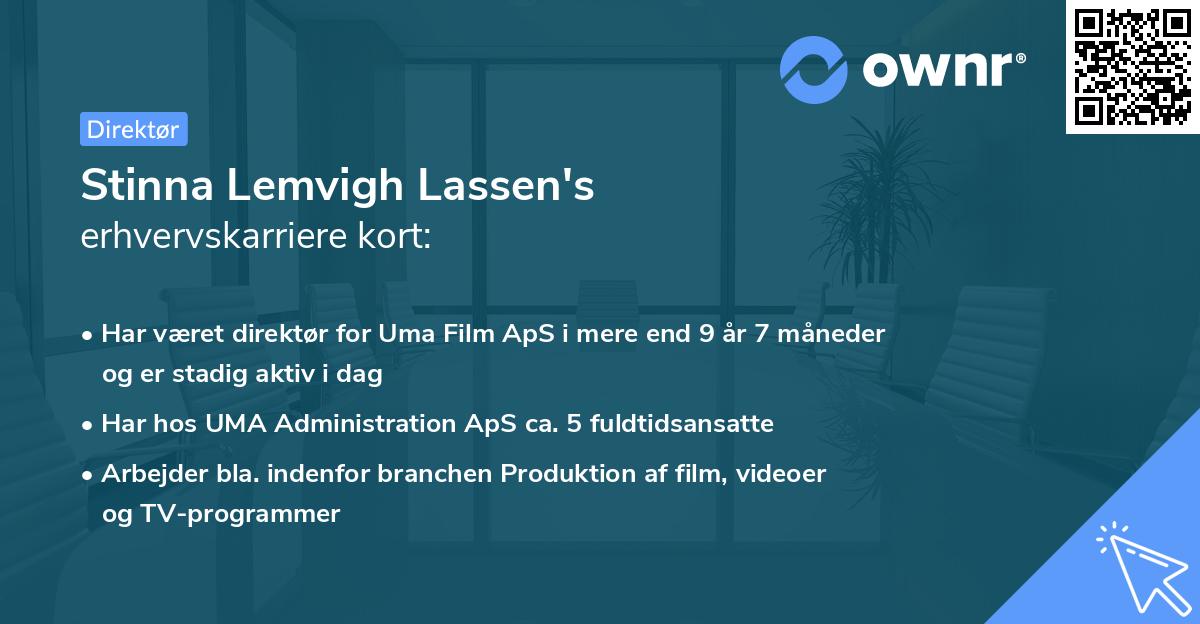Stinna Lemvigh Lassen's erhvervskarriere kort