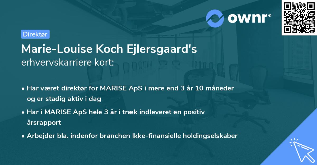 Marie-Louise Koch Ejlersgaard's erhvervskarriere kort