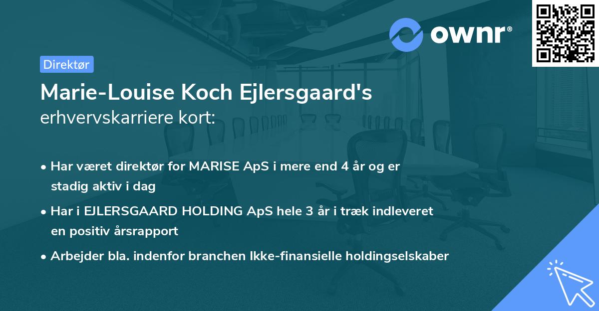 Marie-Louise Koch Ejlersgaard's erhvervskarriere kort
