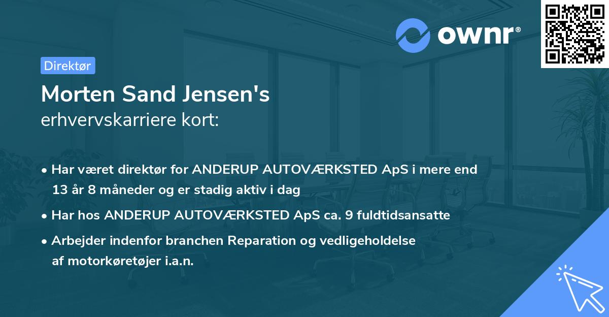Morten Sand Jensen's erhvervskarriere kort