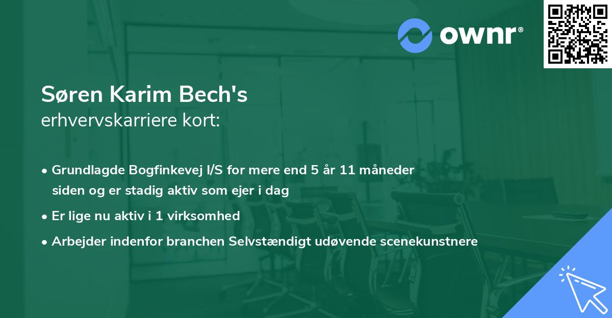 Søren Karim Bech's erhvervskarriere kort