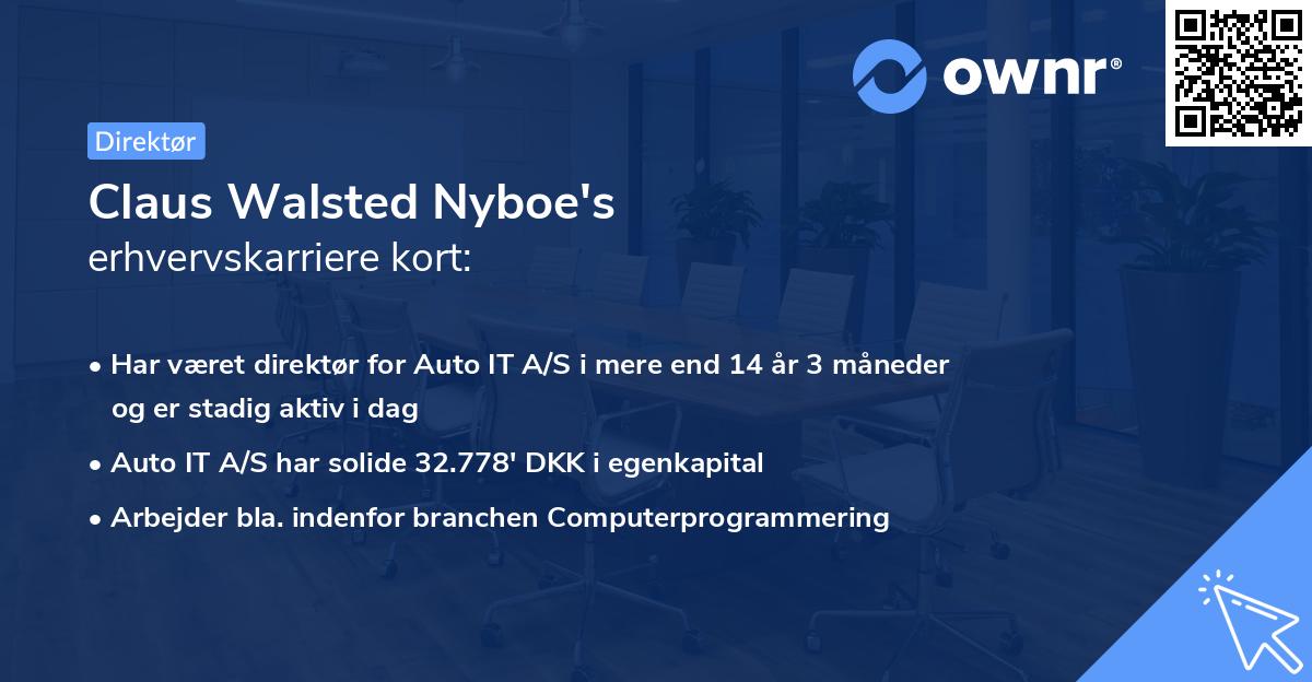 Claus Walsted Nyboe's erhvervskarriere kort