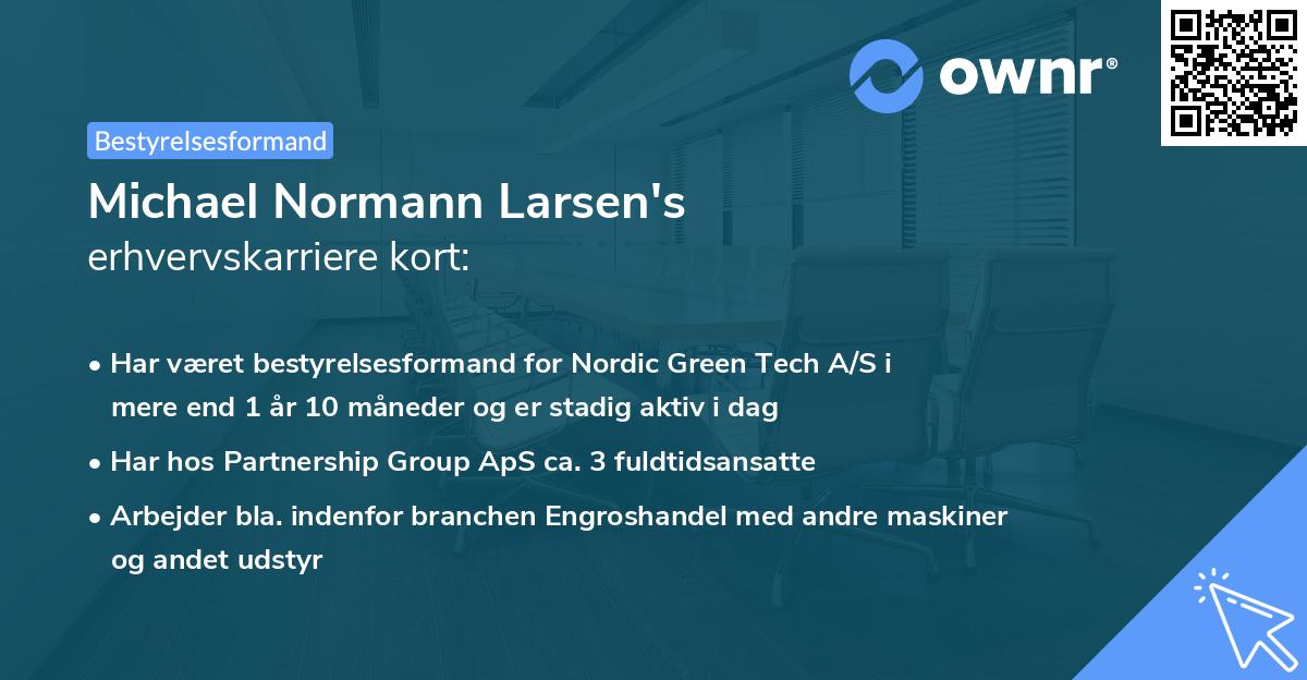 Michael Normann Larsen's erhvervskarriere kort