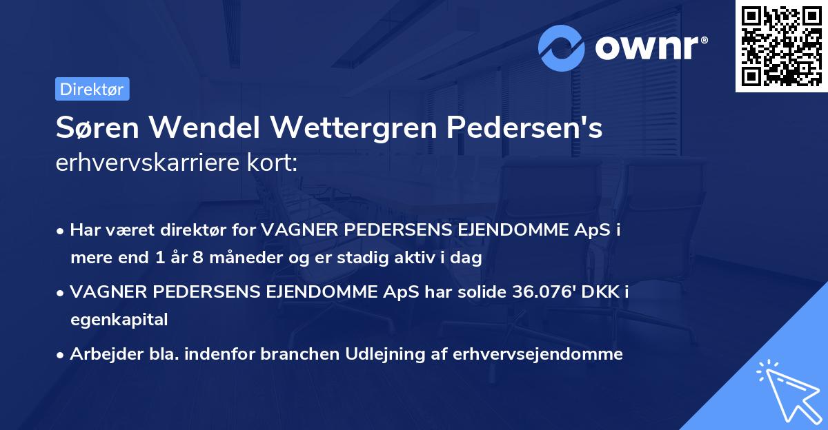 Søren Wendel Wettergren Pedersen's erhvervskarriere kort