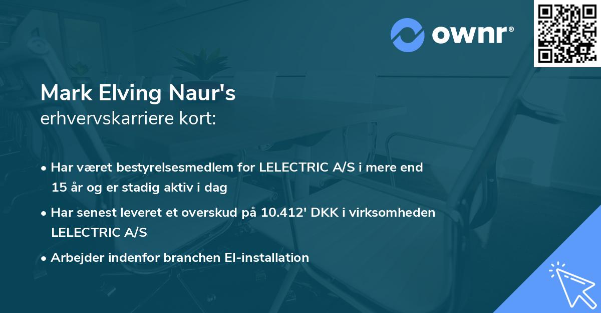 Mark Elving Naur's erhvervskarriere kort