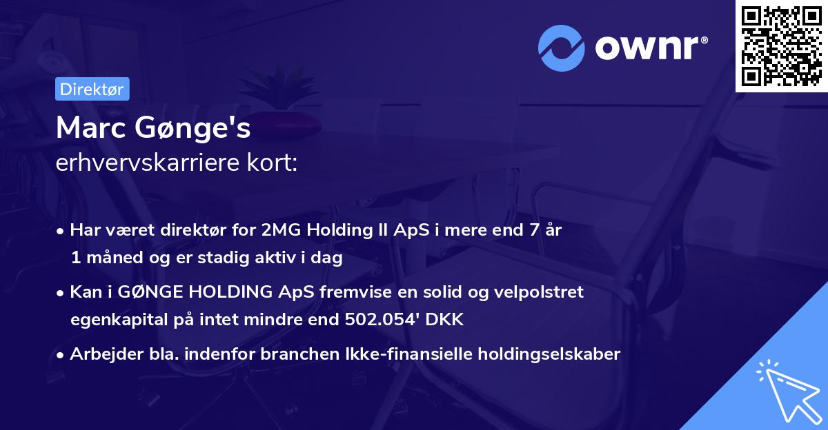 Marc Gønge's erhvervskarriere kort