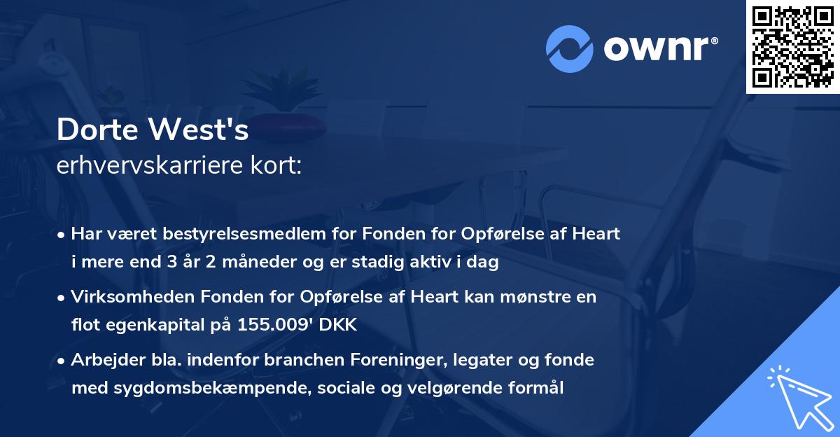 Dorte West's erhvervskarriere kort