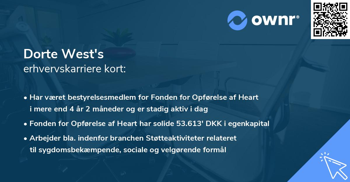 Dorte West's erhvervskarriere kort