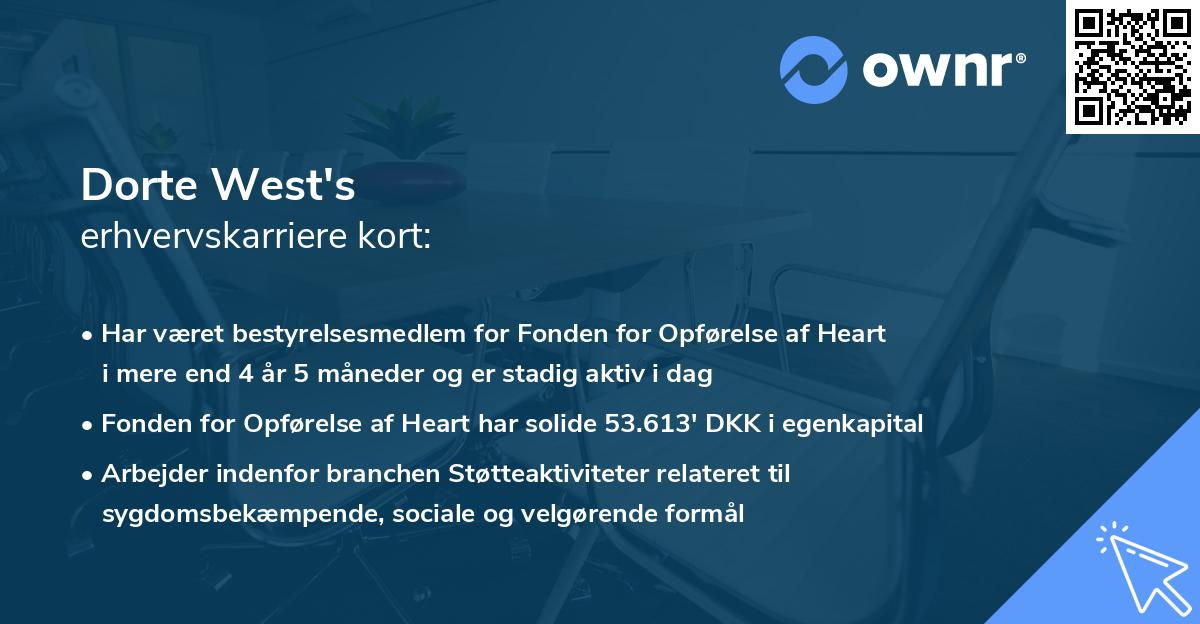 Dorte West's erhvervskarriere kort