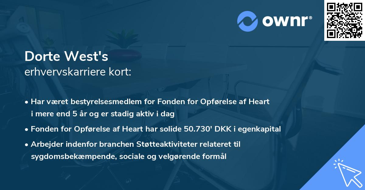 Dorte West's erhvervskarriere kort