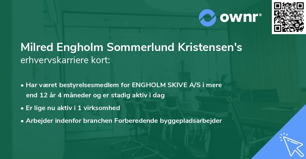 Milred Engholm Sommerlund Kristensen's erhvervskarriere kort