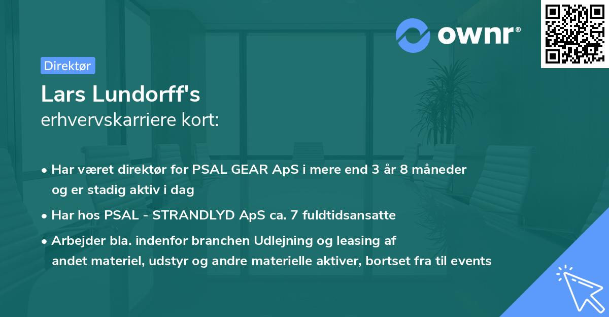 Lars Lundorff's erhvervskarriere kort