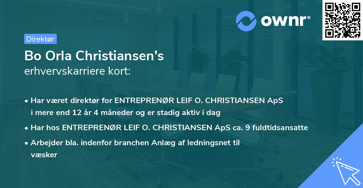 Bo Orla Christiansen's erhvervskarriere kort