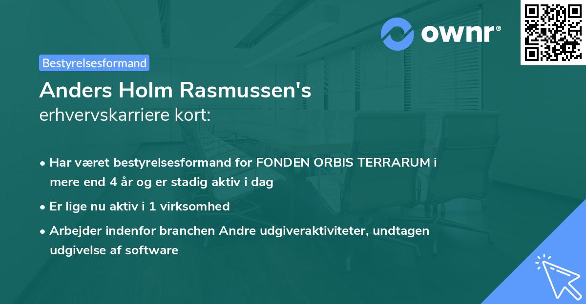 Anders Holm Rasmussen's erhvervskarriere kort