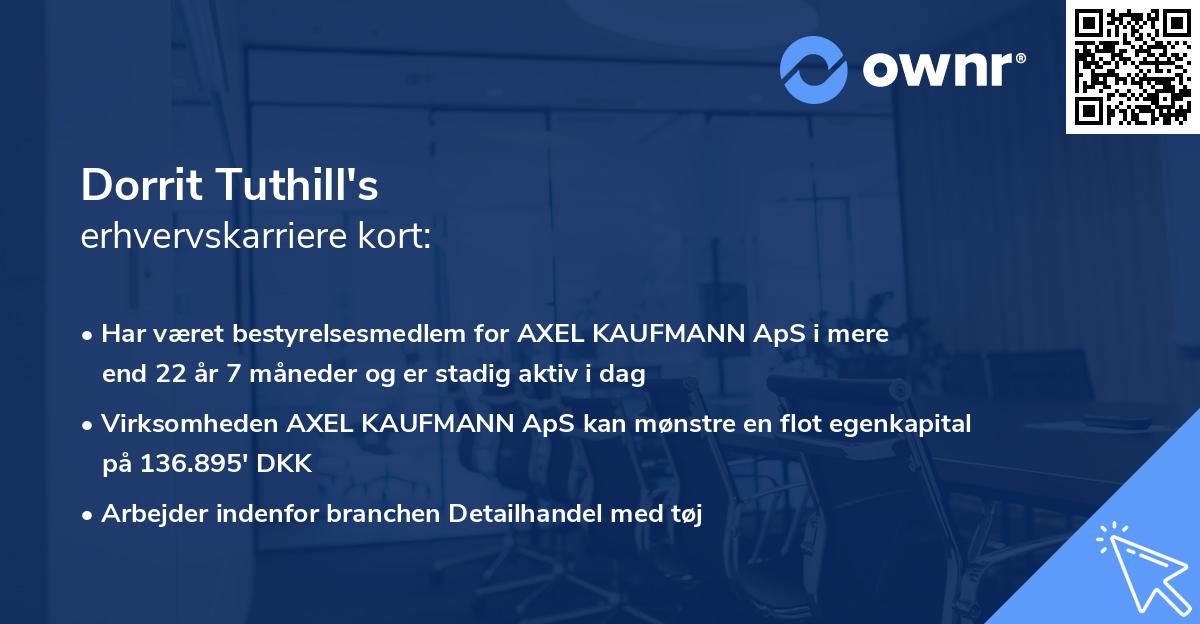 Dorrit Tuthill's erhvervskarriere kort