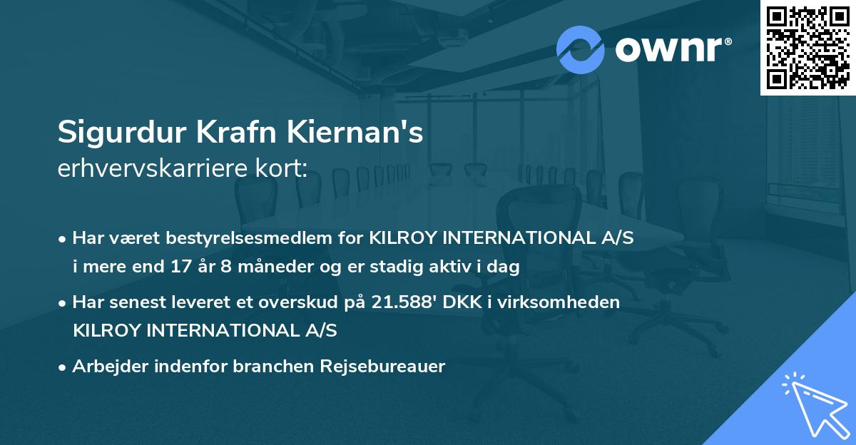 Sigurdur Krafn Kiernan's erhvervskarriere kort