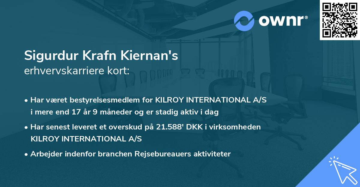 Sigurdur Krafn Kiernan's erhvervskarriere kort