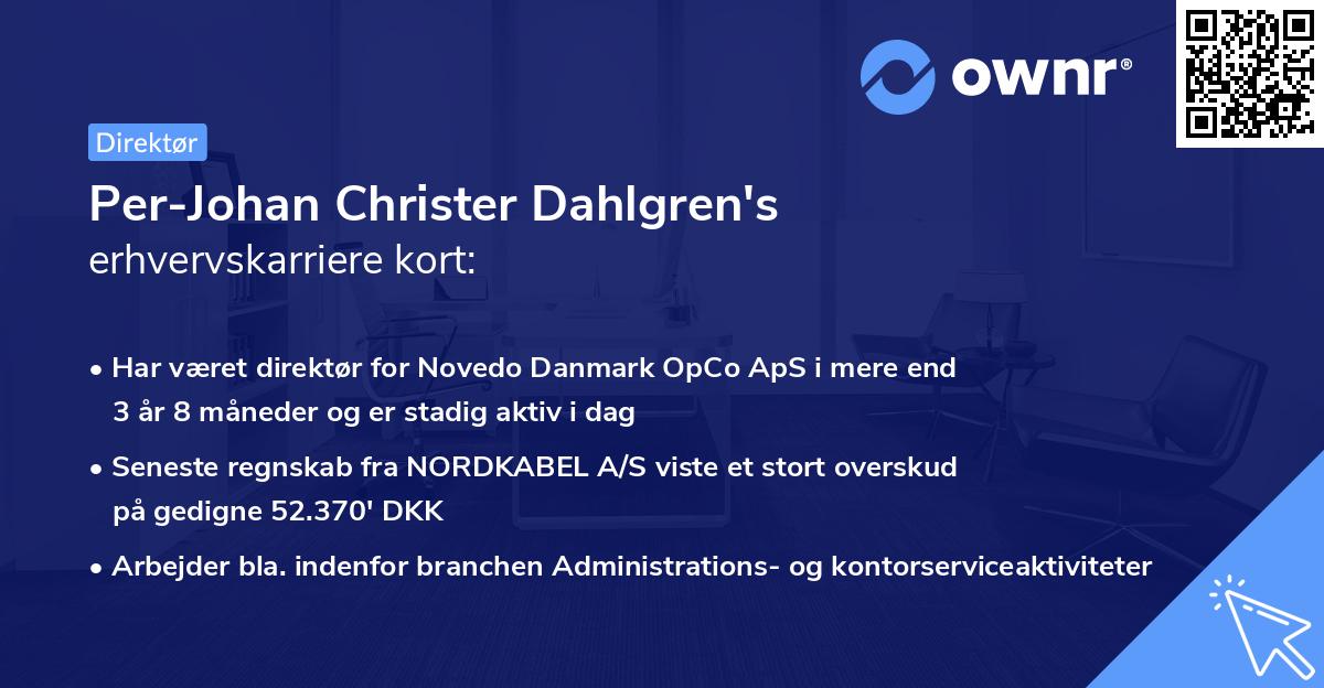Per-Johan Christer Dahlgren's erhvervskarriere kort