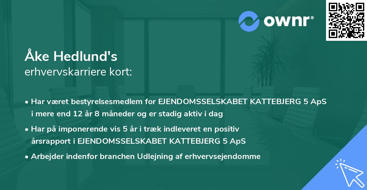 Åke Hedlund's erhvervskarriere kort