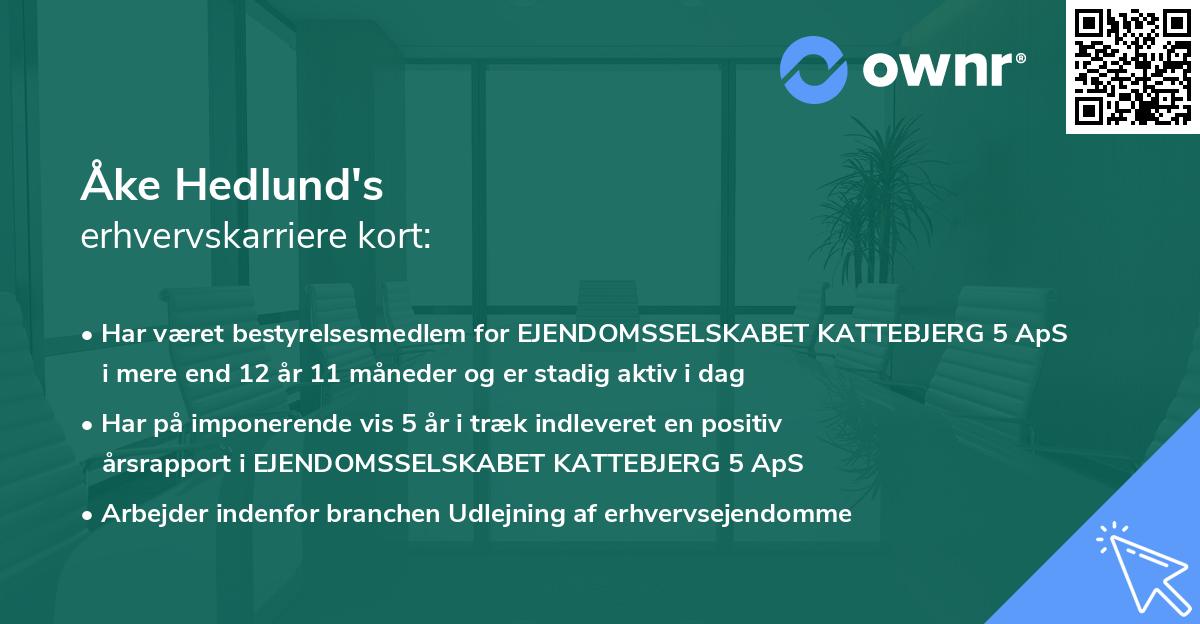 Åke Hedlund's erhvervskarriere kort