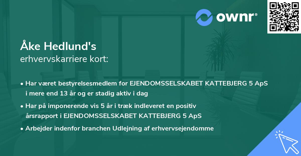 Åke Hedlund's erhvervskarriere kort
