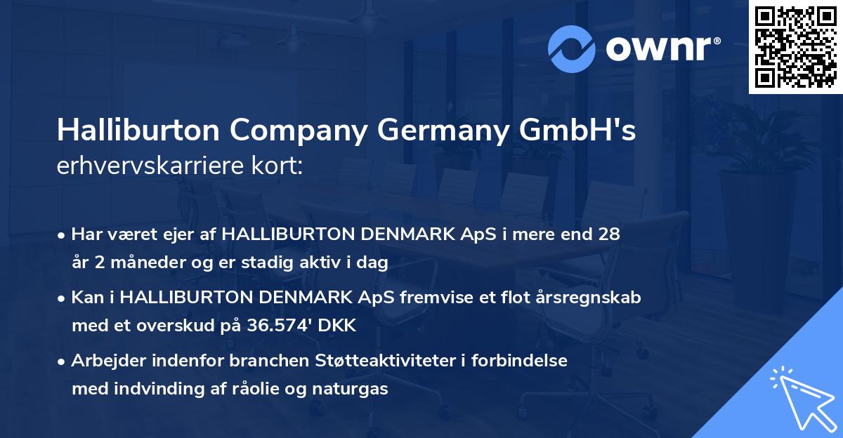 Halliburton Company Germany GmbH's erhvervskarriere kort