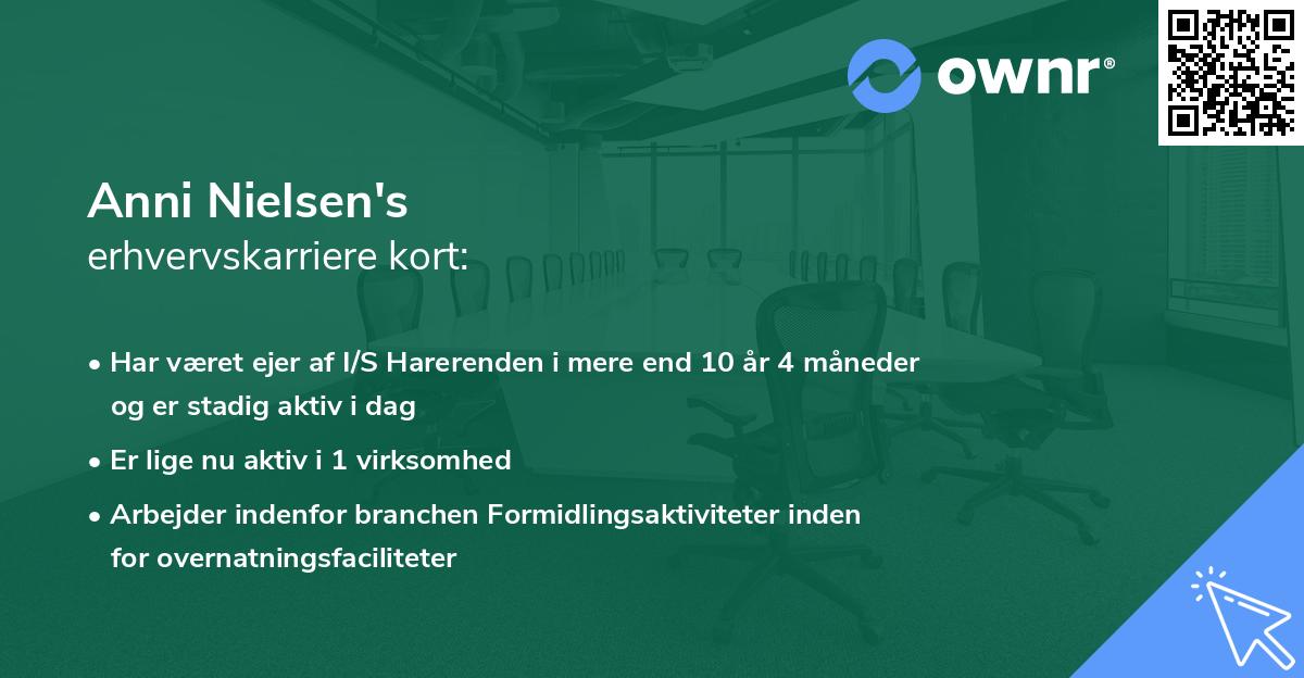 Anni Nielsen's erhvervskarriere kort