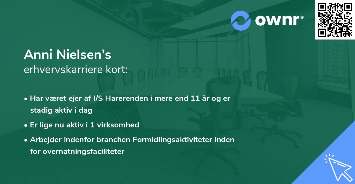 Anni Nielsen's erhvervskarriere kort