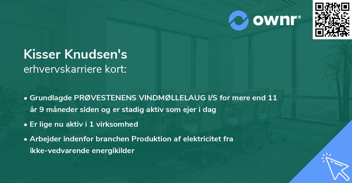 Kisser Knudsen's erhvervskarriere kort