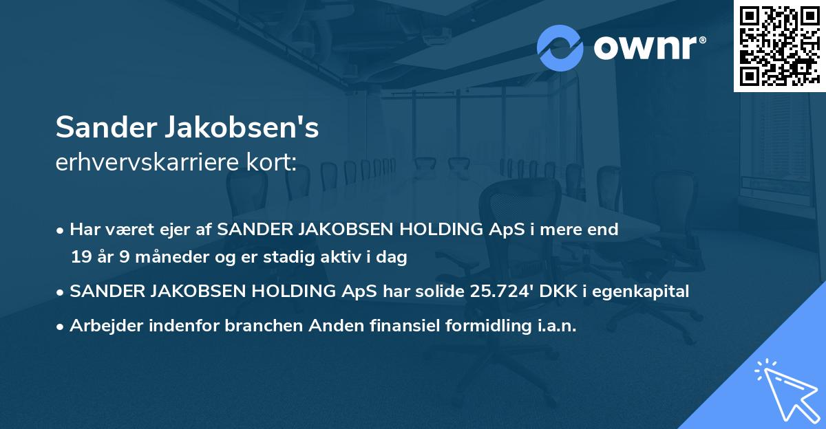 Sander Jakobsen's erhvervskarriere kort