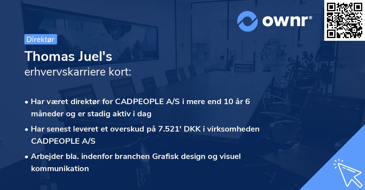 Thomas Juel's erhvervskarriere kort
