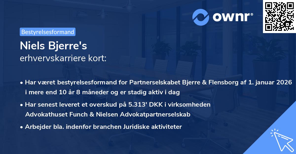 Niels Bjerre's erhvervskarriere kort