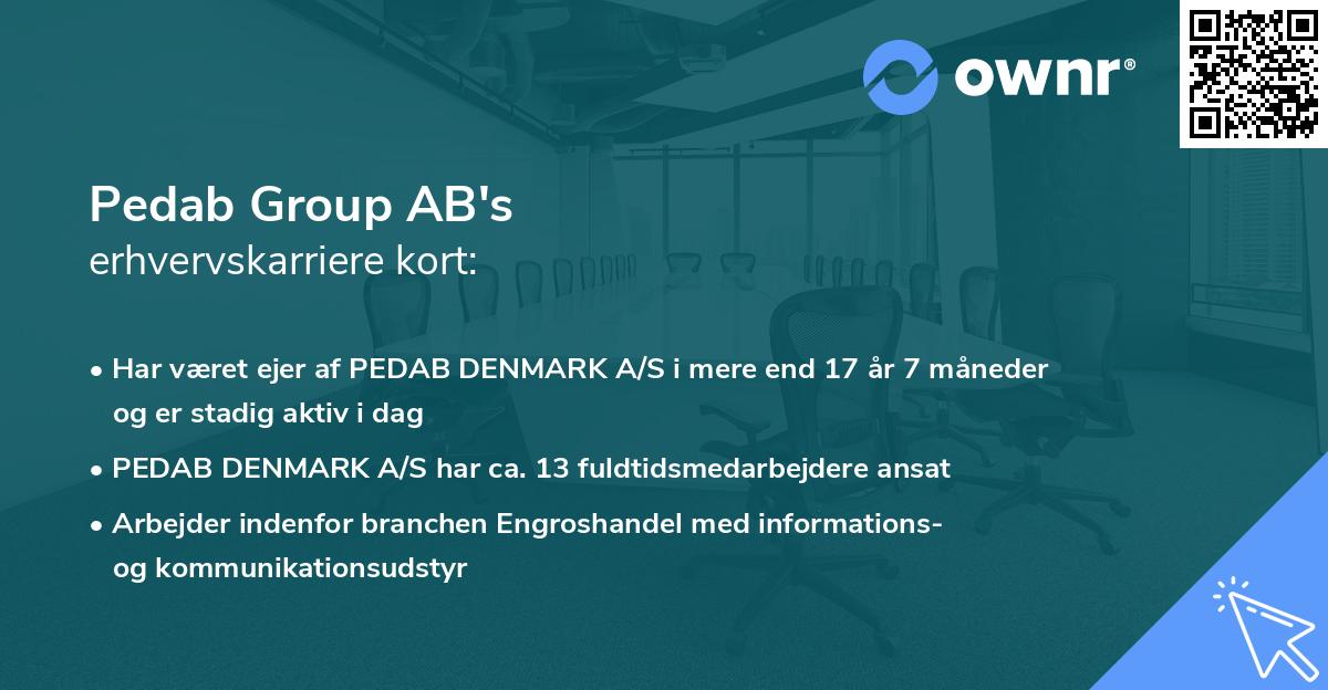Pedab Group AB's erhvervskarriere kort