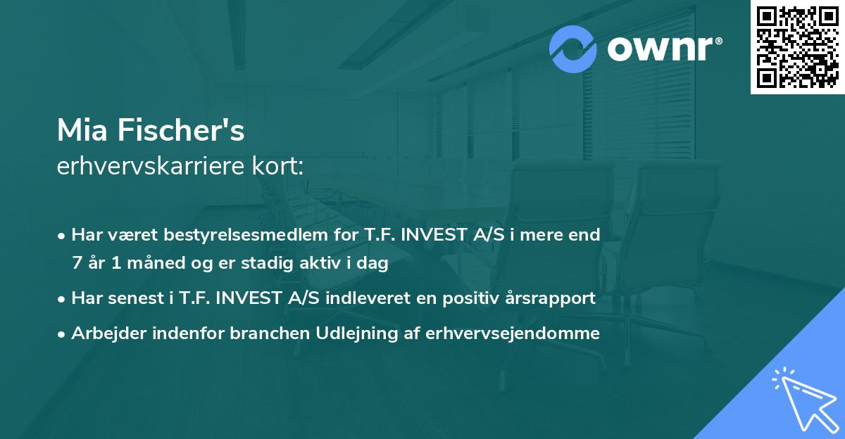 Mia Fischer's erhvervskarriere kort