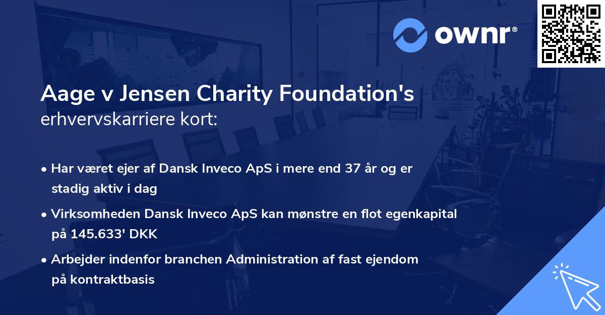 Aage v Jensen Charity Foundation's erhvervskarriere kort