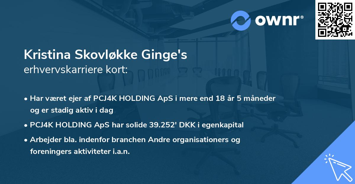 Kristina Skovløkke Ginge's erhvervskarriere kort