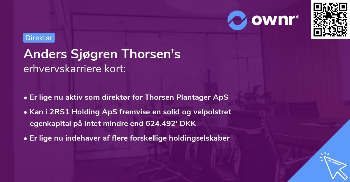 Anders Sjøgren Thorsen's erhvervskarriere kort