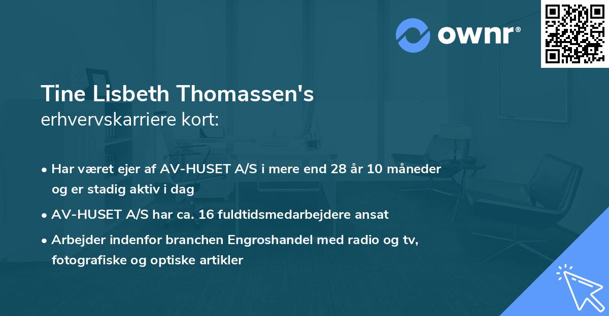 Tine Lisbeth Thomassen's erhvervskarriere kort