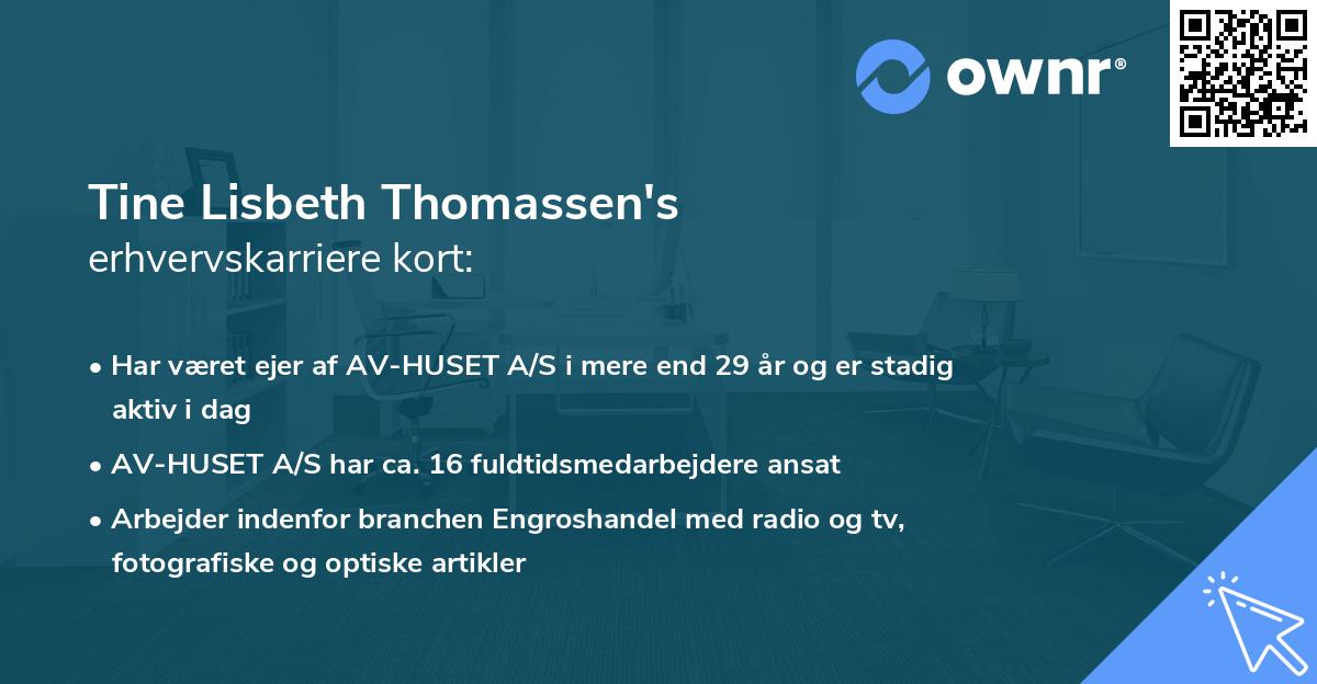 Tine Lisbeth Thomassen's erhvervskarriere kort